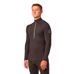 CarbonDri Bodyfit Zip Neck Black