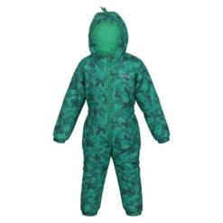 Regatta Childrens/Kids Penrose Camo Puddle Suit (Jellybean Green)