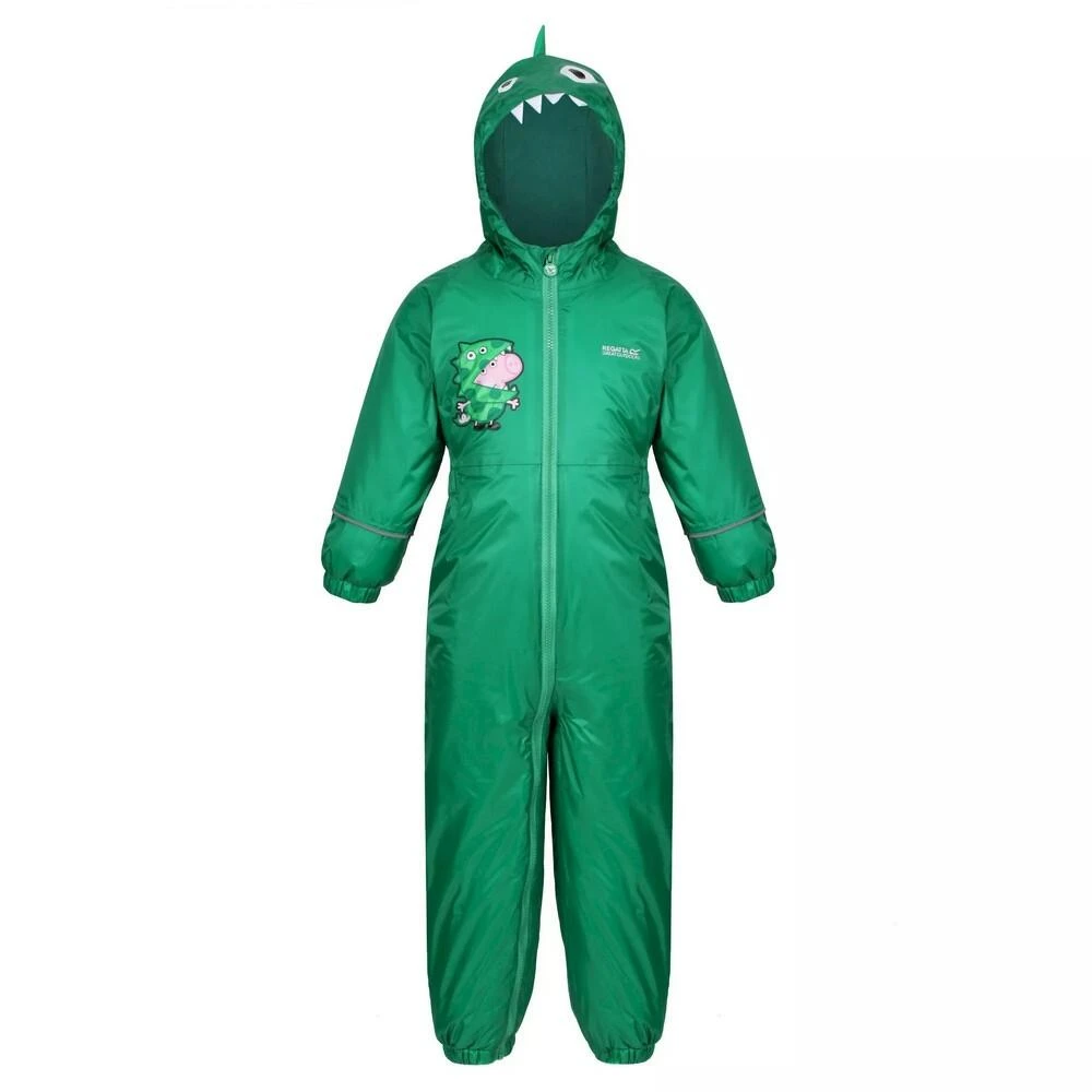 Regatta Childrens/Kids Mudplay Peppa Pig Dinosaur Puddle Suit (Jellybean Green)