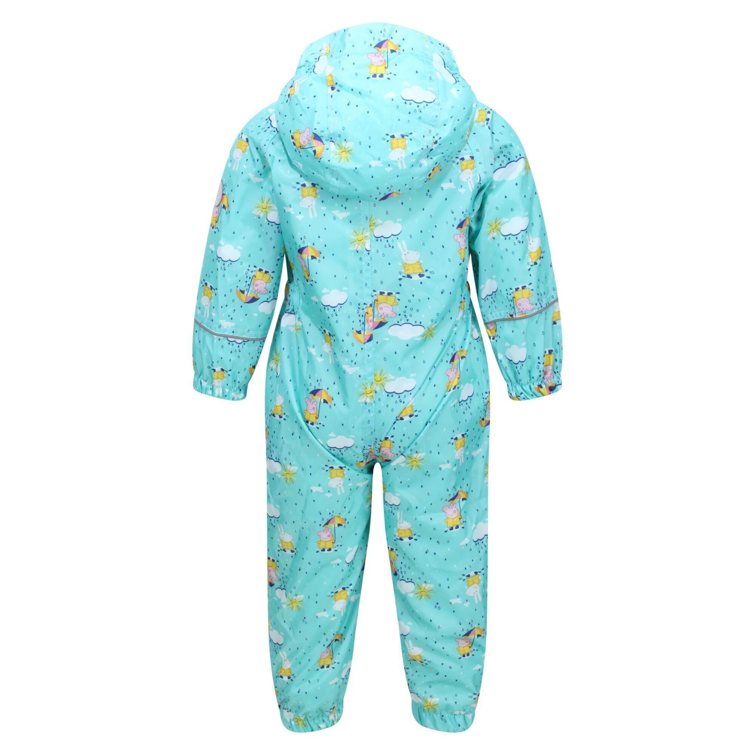 Regatta Childrens/Kids Pobble Peppa Pig Clouds Waterproof Puddle Suit (Aruba Blue) - Image 2