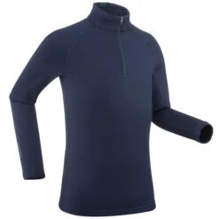 WEDZE Kids’ Ski Base Layer Top - BL 500 1/2 Zip