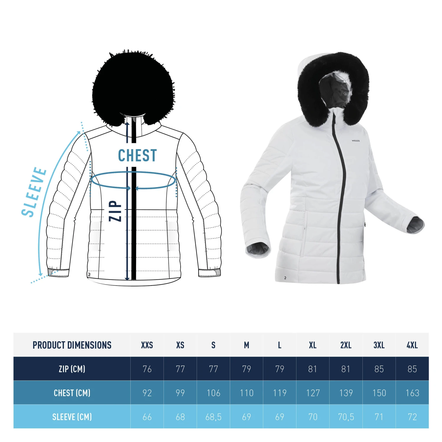 WEDZE Women's Mid-Length Warm Ski Jacket 100 - Image 12