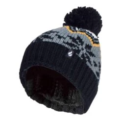 Ladies Snowflake Design Thermal Hat With Pom Pom